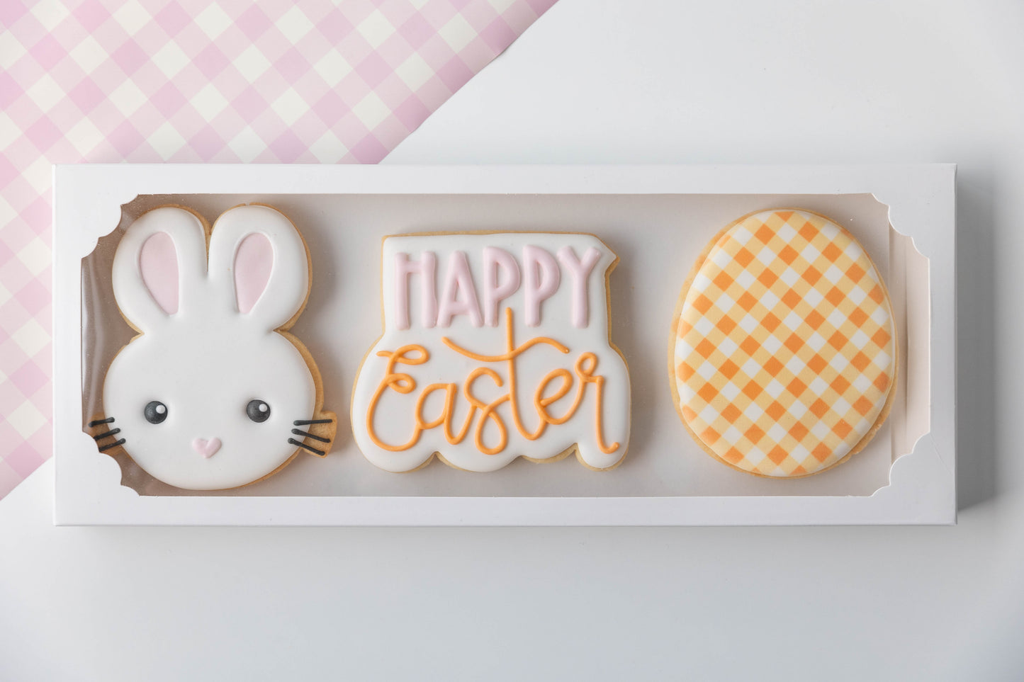 HAPPY EASTER- BUNNY & EGG- BOXED SET OF 3 (Optional Customisation)