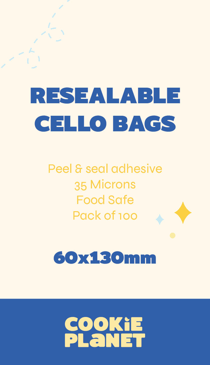 Resealable Cello Bags- 60x130mm (100pk)