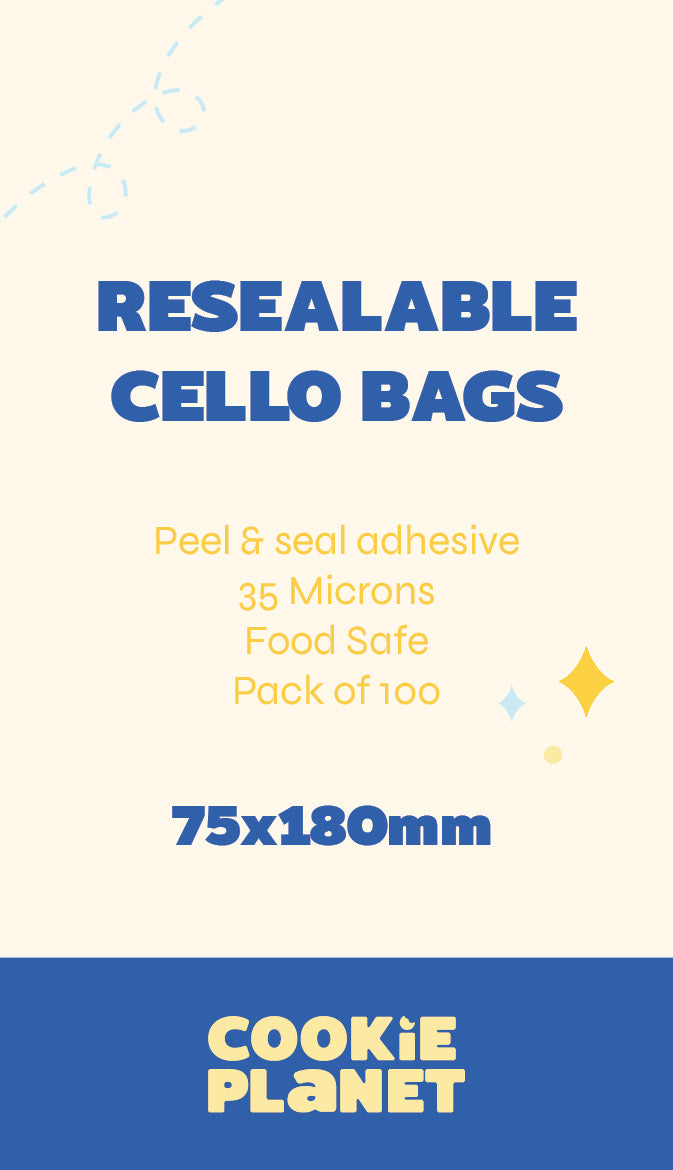 Resealable Cello Bags- 75x180mm (100pk)