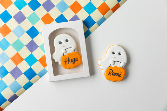 GHOST WITH PUMPKIN SINGLE BOXED (OPTIONAL CUSTOMISATION)