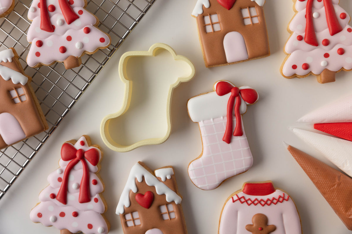 Stocking with Bow- Cookie Cutter