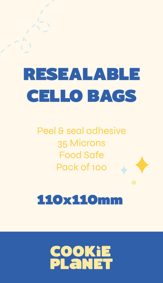 Resealable Cello Bags- 110x110mm (100pk)
