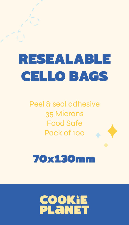 Resealable Cello Bags- 70x130mm (100pk)