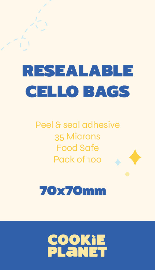 Resealable Cello Bags- 70x70mm (100pk)