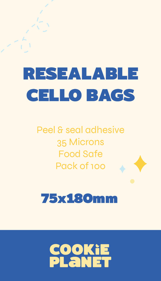 Resealable Cello Bags- 75x180mm (100pk)