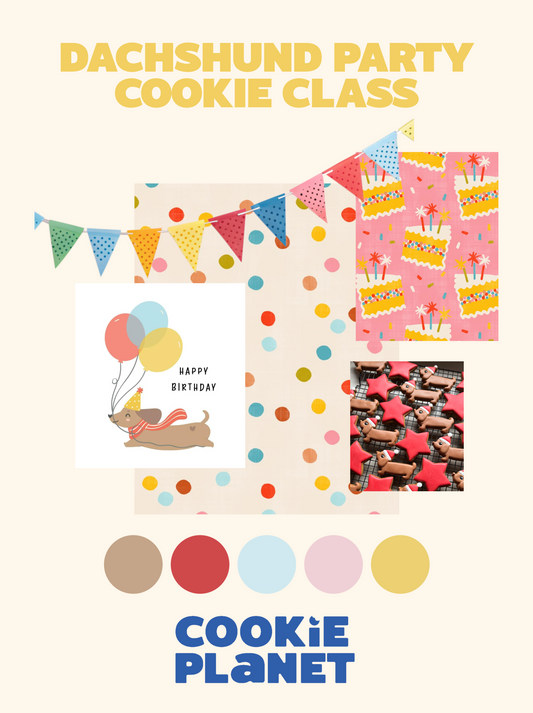DACHSHUND PARTY- Beginner Royal icing Cookie Decorating class