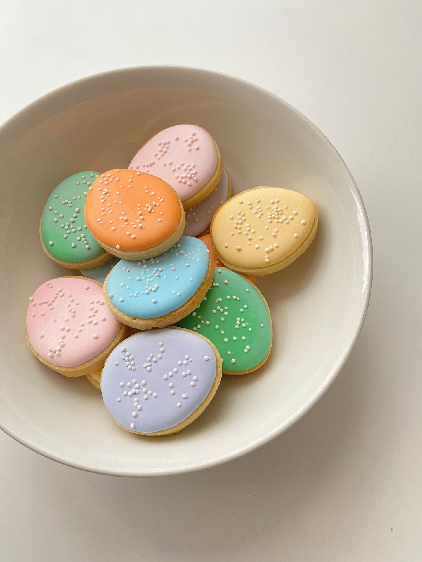 MINI BRIGHT & WHITE SPRINKLE EASTER EGG COOKIES