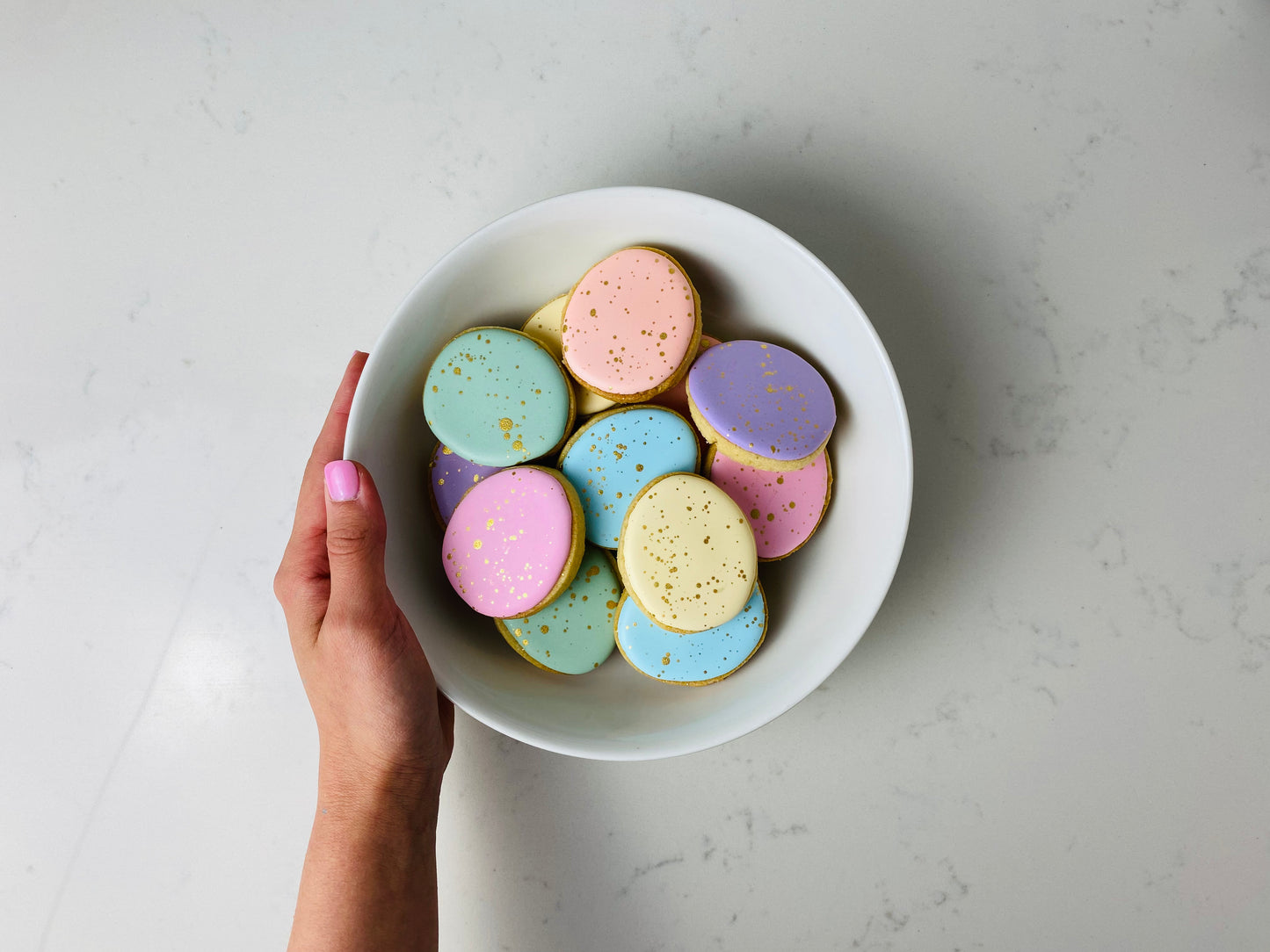 MINI PASTEL GOLD SPECKLE EASTER EGG COOKIES